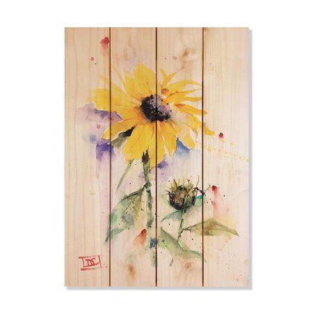 WILE E. WOOD Wile E. Wood DCSB-1420 14 x 20 in. Crousers Sunflower & Bud Wood Art DCSB-1420